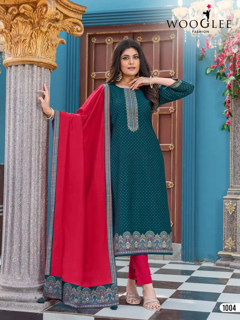 Skyline By Wooglee Vetican Printed Kurti With Bottom Dupatta Wholesale Online